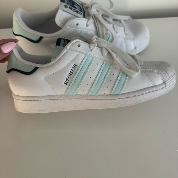 Adidas White and Mint Athletic Sneakers - Picture 2 of 9